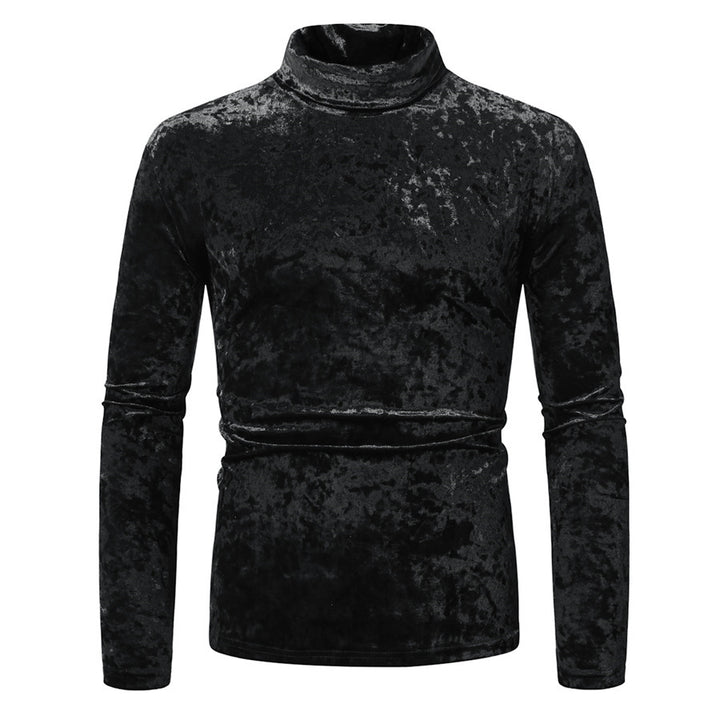 Men's Velvet Turtleneck Sweater with Elegant Design Lisslune