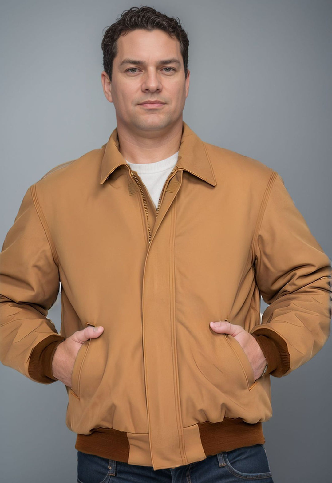 Men's stylish bomber jacket with practical pockets and elastic waistband Lisslune