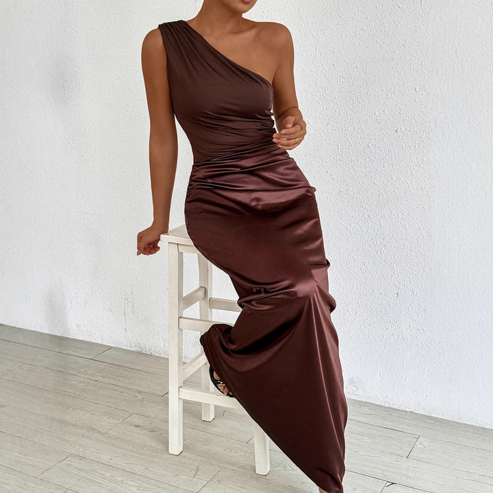 Damen Elegantes und figurbetontes Abendkleid mit asymmetrischem Ausschnitt Lisslune