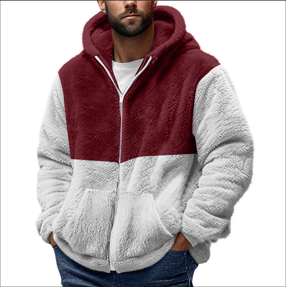 Men's cozy fleece jacket with practical pockets and high collar Lisslune