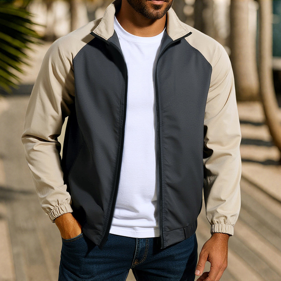 Men's sporty transitional jacket made of tear-resistant material and elastic cuffs Lisslune