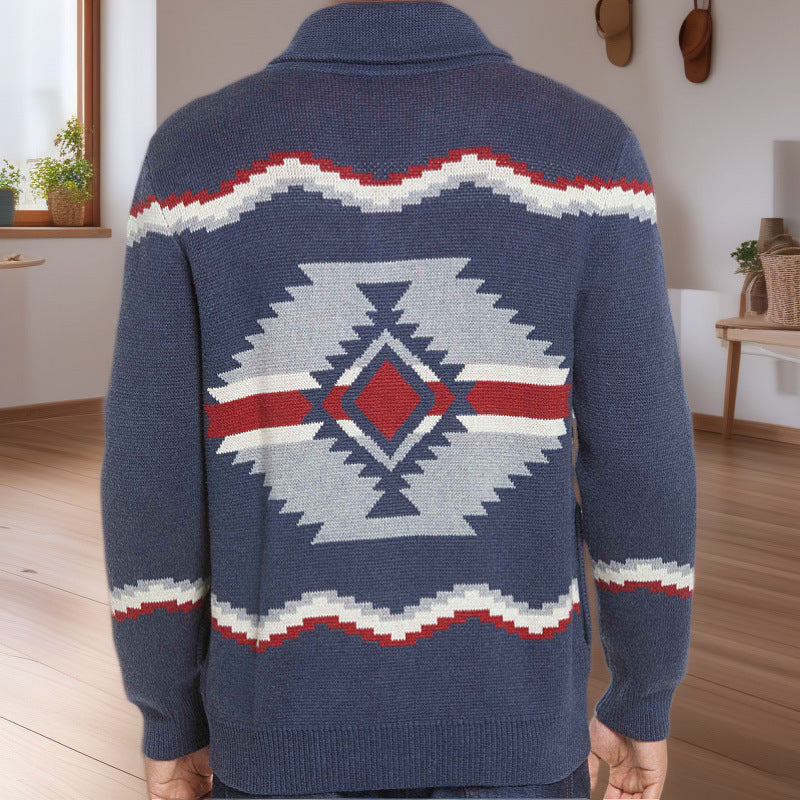 Men's cardigan in a modern ethnic design with practical buttons Lisslune