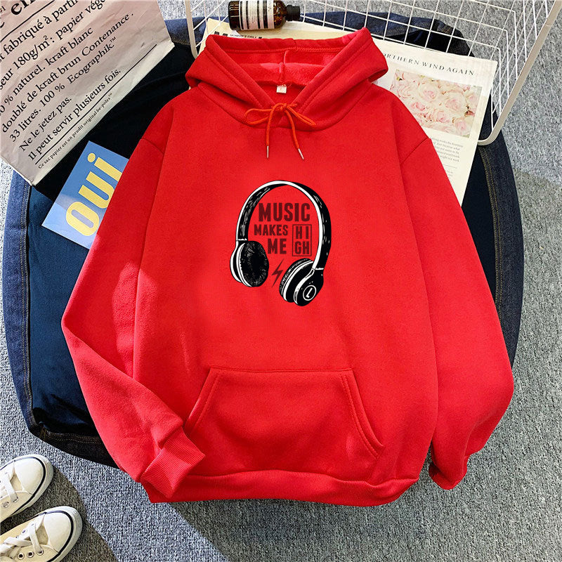 Women's hoodie with creative music design Lisslune