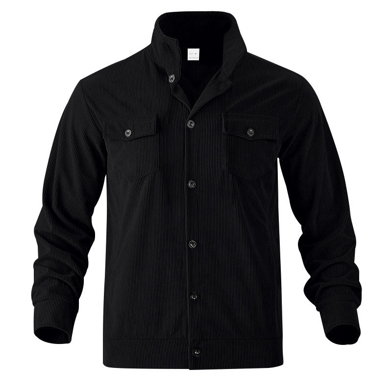 Men's Casual Cord Jacket with Practical Chest Pockets Lisslune