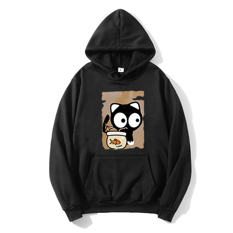 Women's hooded sweatshirt with cute cat design Lisslune