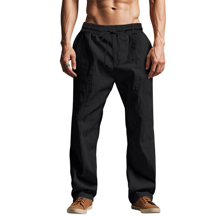 Men's leisure pants with elastic waistband and practical side pockets Lisslune
