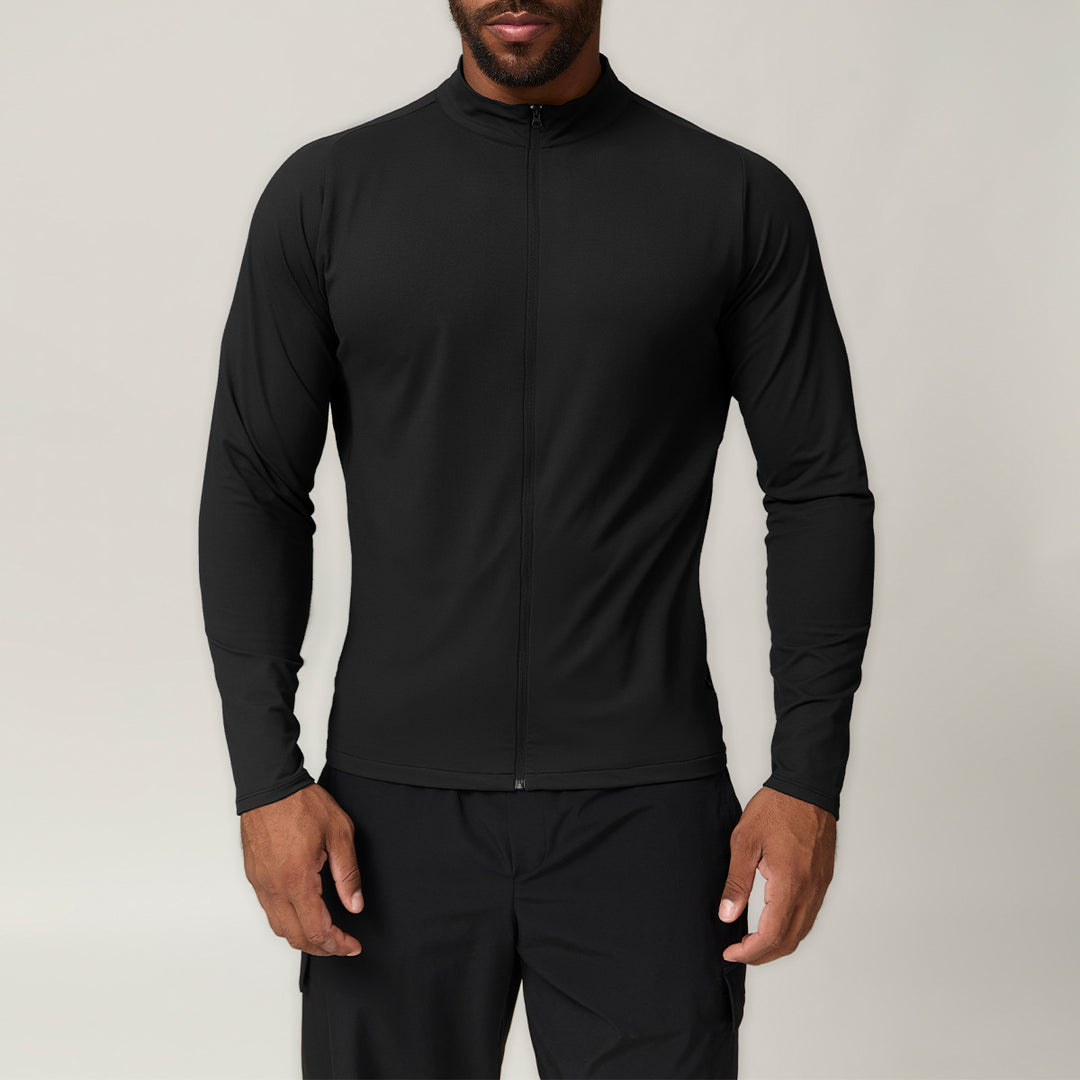 Men's Sporty Functional Top with Stand-Up Collar Lisslune