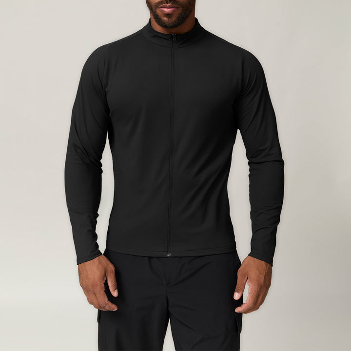 Men's Sporty Functional Top with Stand-Up Collar Lisslune