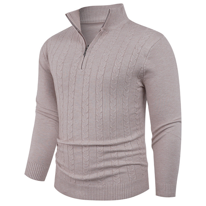 Men's Structured Sweater with ZIP Collar Lisslune