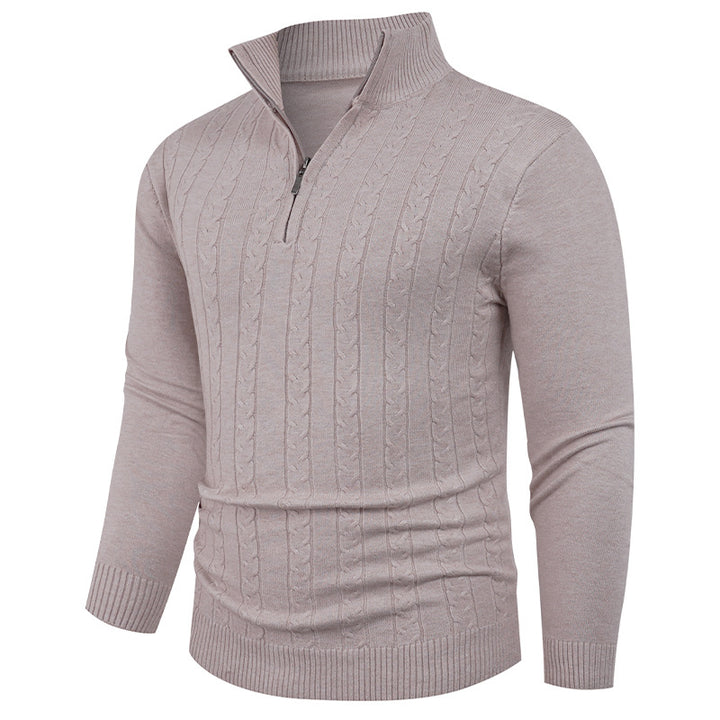 Men's Structured Sweater with ZIP Collar Lisslune