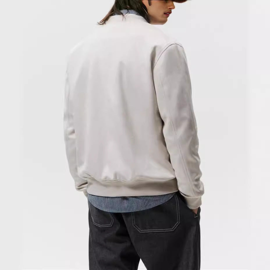 Men's Casual Elegant Sweat Jacket with Round Neck and Side Pockets Lisslune