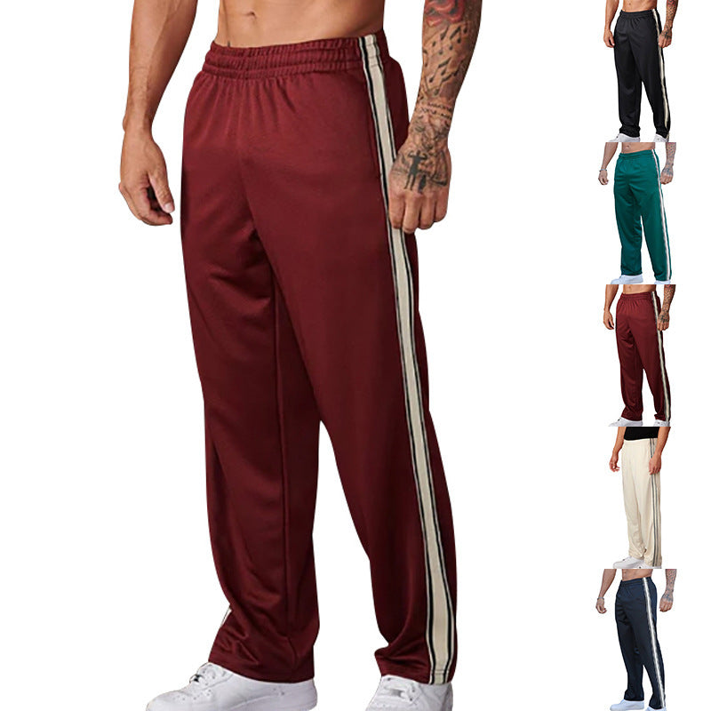 Men's sporty training pants with breathable inserts and side zippers Lisslune
