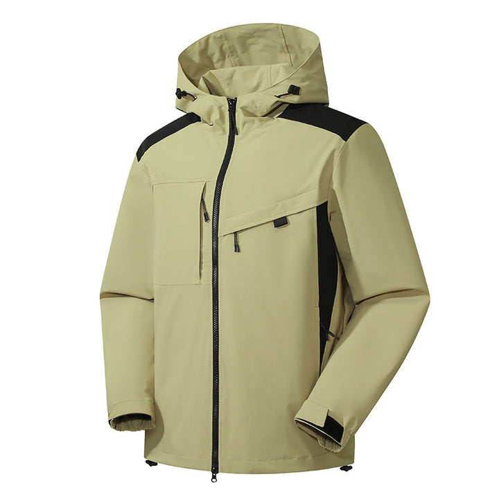 Men's multifunctional outdoor jacket with adjustable hood and strong zippers Lisslune