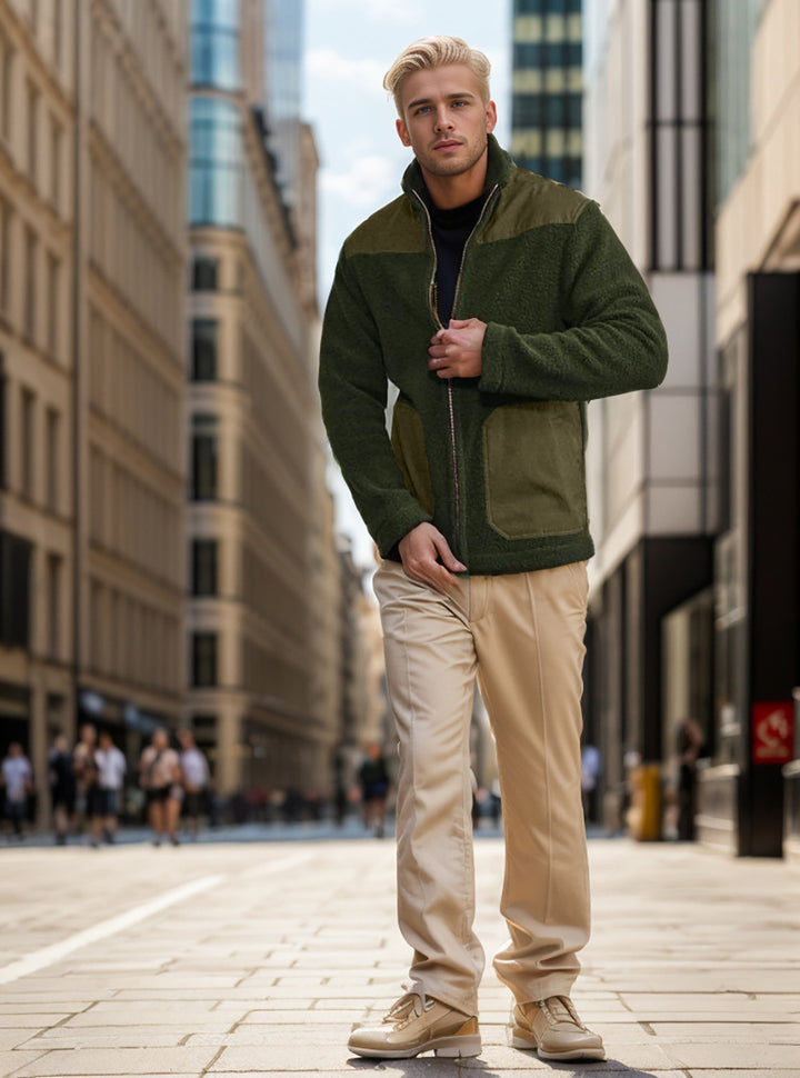 Men's cozy fleece jacket with sophisticated pockets Lisslune