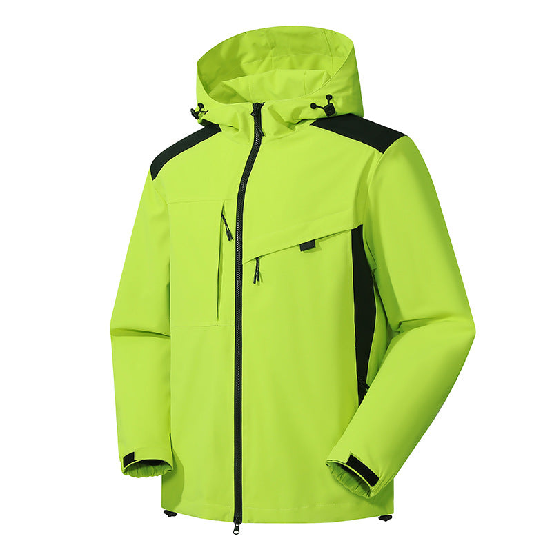 Men's multifunctional outdoor jacket with adjustable hood and strong zippers Lisslune