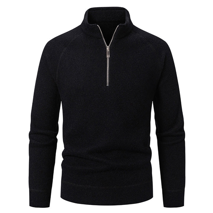 Men's turtleneck sweater with modern zipper and textured design Lisslune