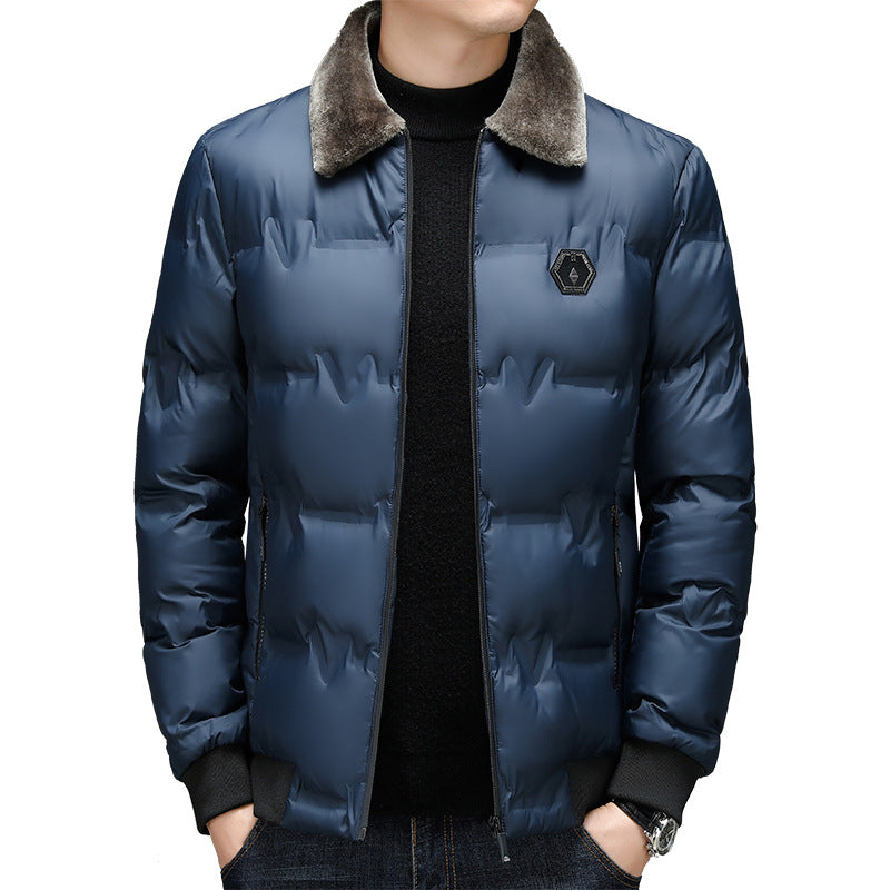 Men's quilted winter jacket with soft inner lining and elegant collar Lisslune
