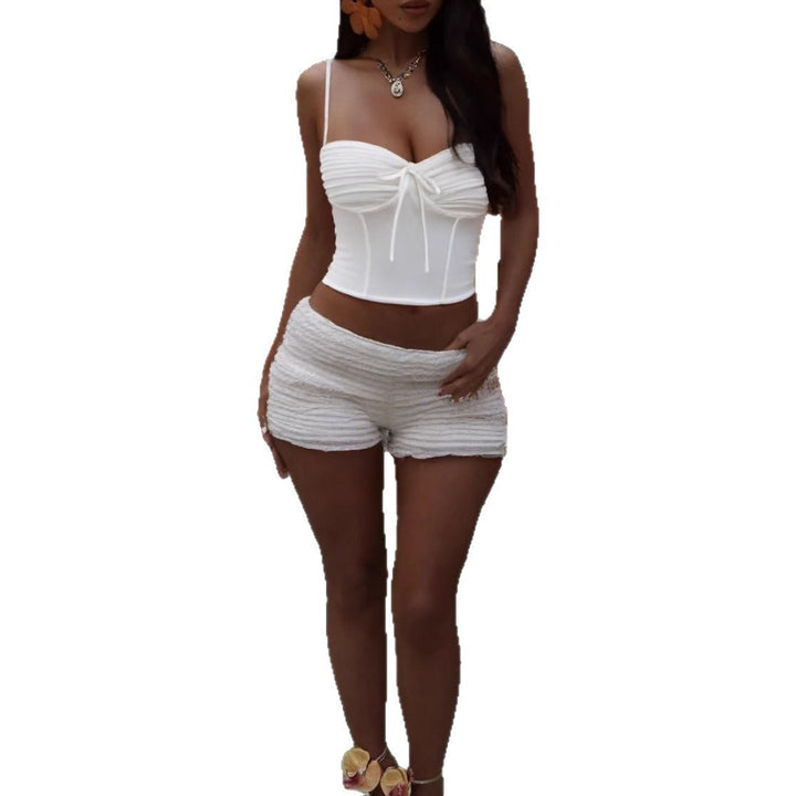 Damen Crop-Top mit raffinierten Rüschendetails Lisslune