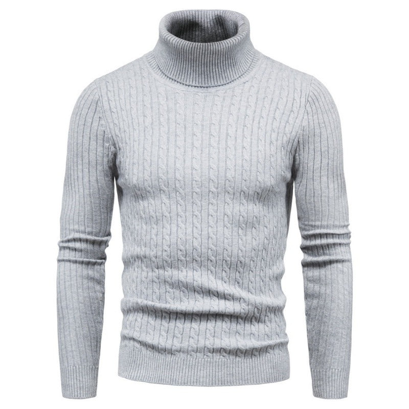 Men's turtleneck sweater with cable pattern Lisslune