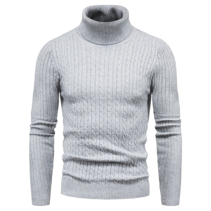 Men's turtleneck sweater with cable pattern Lisslune