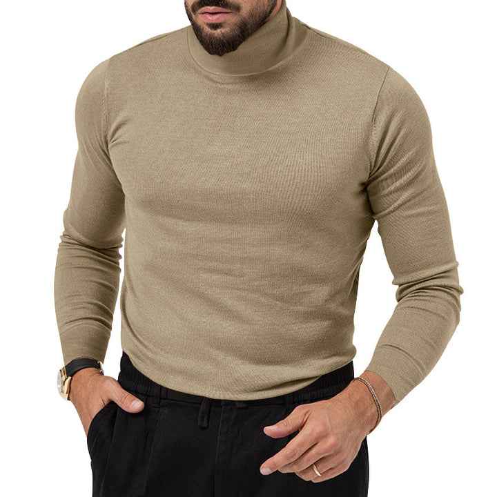 Men's elegant turtleneck sweater with structured surface and high-quality cotton blend Lisslune
