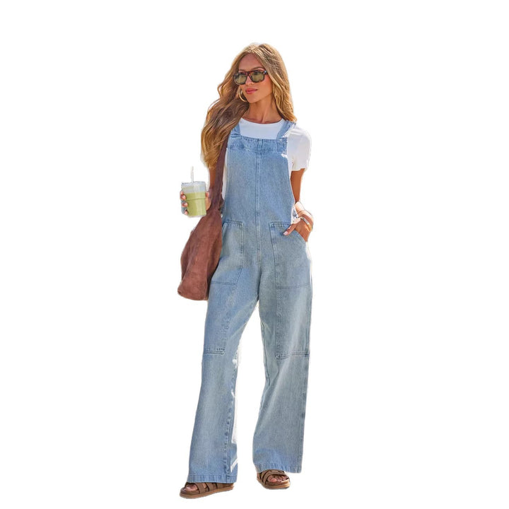 Women's Casual Denim Overalls with Wide Leg Cut and Practical Pockets Lisslune