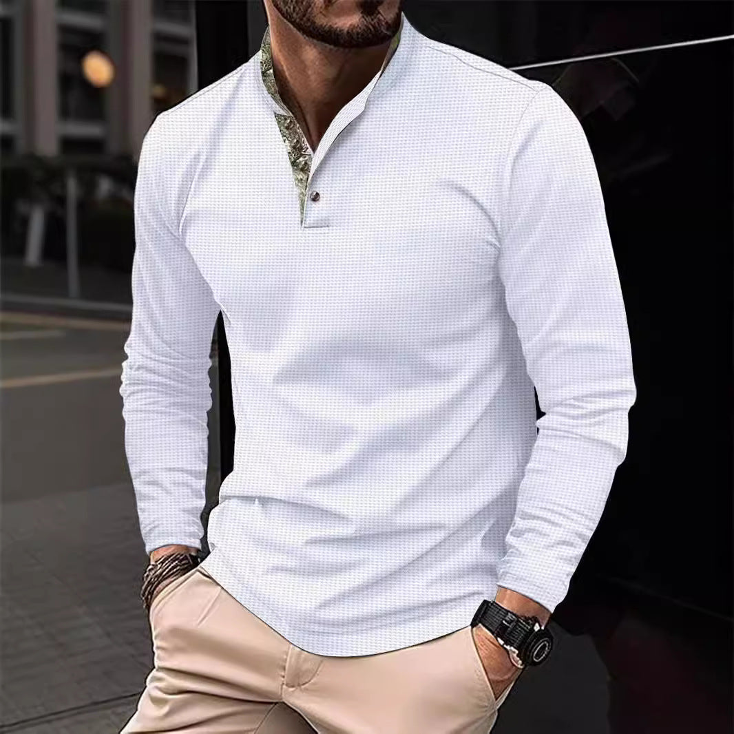 Men's Long Sleeve Shirt with Exclusive Collar Design Lisslune