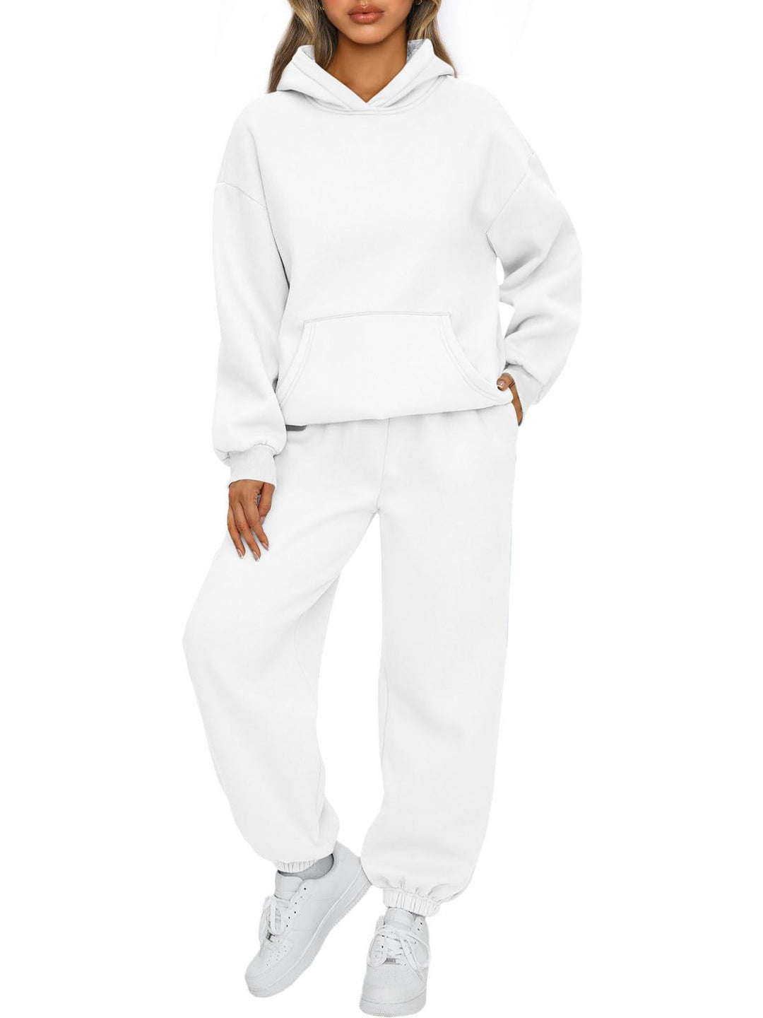 Women's casual hoodie jumpsuit made of high-quality sweat material with practical pockets Lisslune