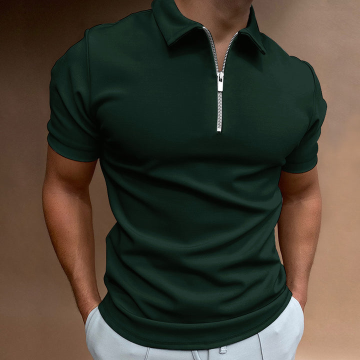 Men's polo shirt with modern stand-up collar and zipper Lisslune