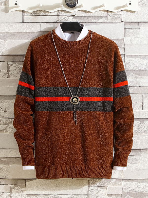 Men's stylish sweater with striped design and high comfort Lisslune