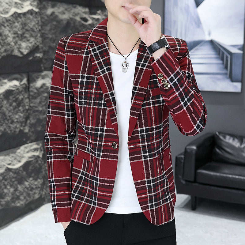 Men's fashionable checked blazer Lisslune