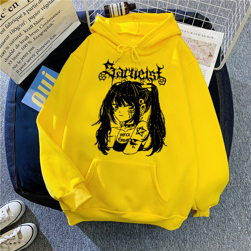 Women's hooded sweatshirt with unique artistic graphic design Lisslune