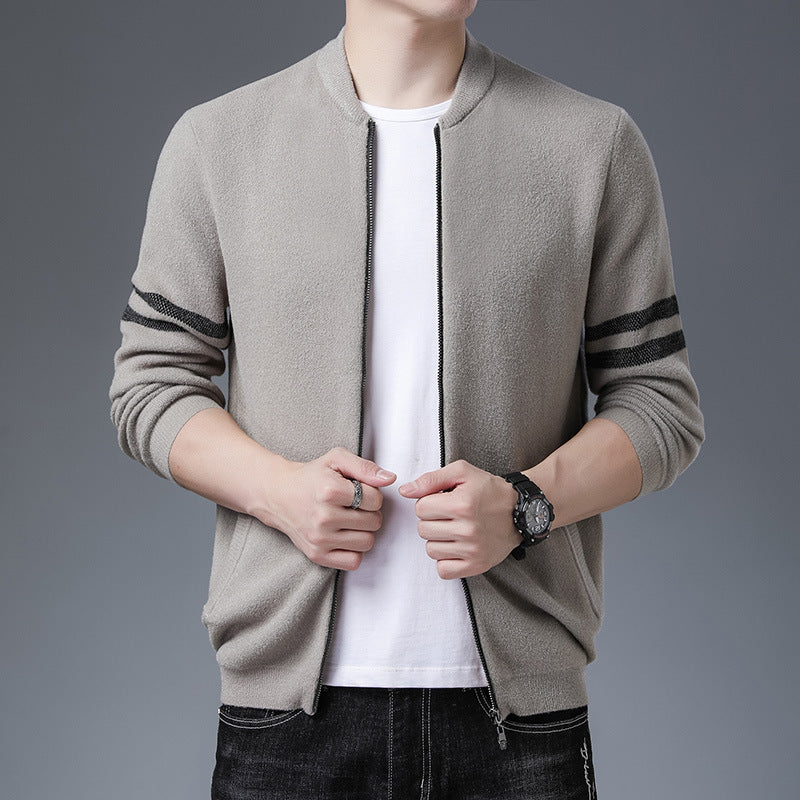 Men's Stylish Cardigan with Classic Zipper and Sporty Design Lisslune