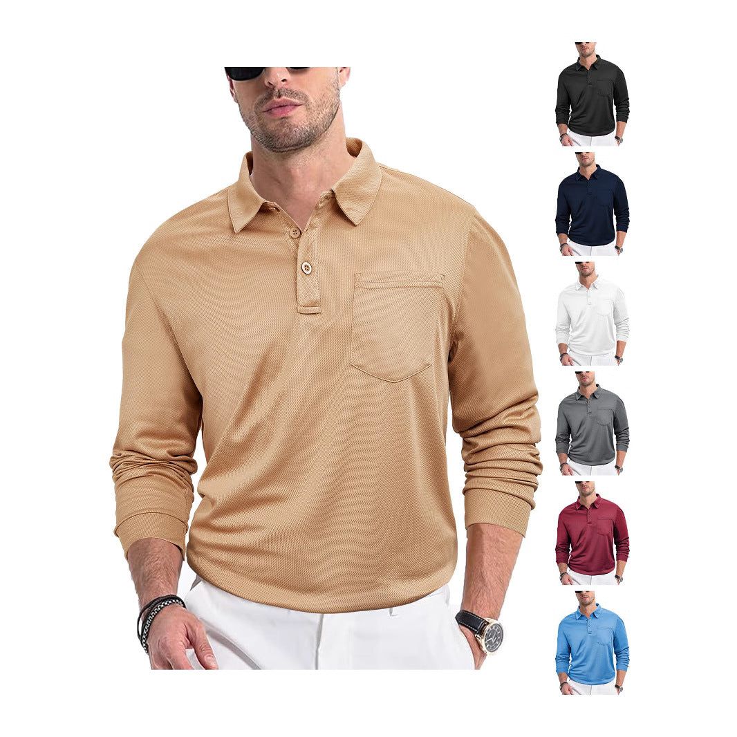 Men's polo shirt with modern structured design and practical chest pocket Lisslune