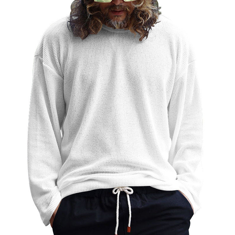 Men's Casual Long Sleeve Textured Shirt with Side Slits Lisslune