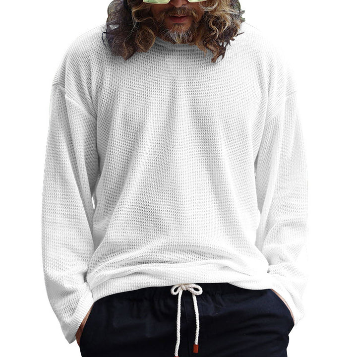 Men's Casual Long Sleeve Textured Shirt with Side Slits Lisslune