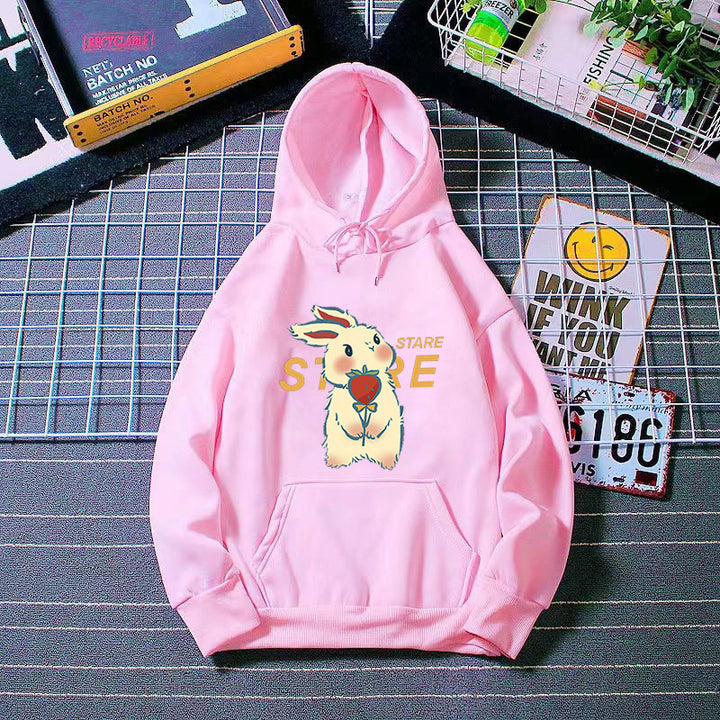 Women's hoodie with playful rabbit motif and inspirational slogan Lisslune