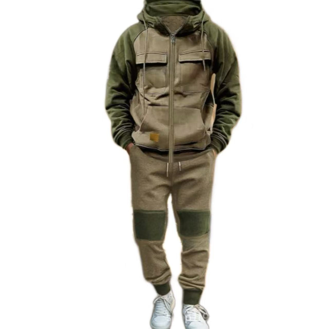 Men's functional leisure suit with practical pockets Lisslune