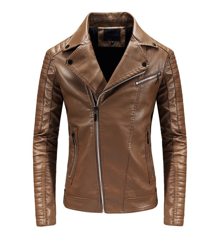 Men's stylish biker jacket made of synthetic leather Lisslune