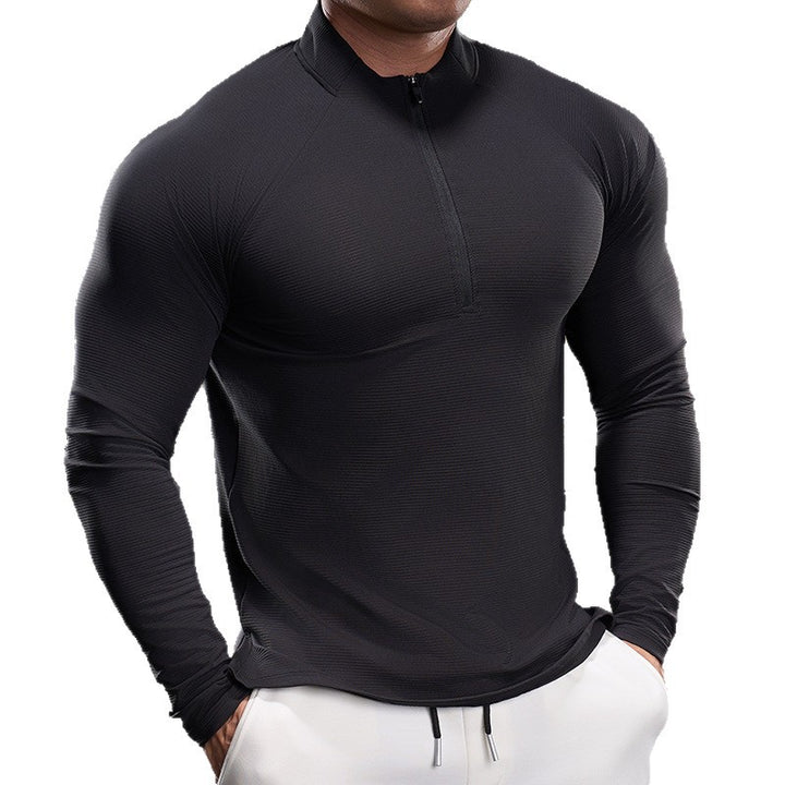 Men's Long Sleeve Functional Shirt with Half Zipper and Breathable Material Lisslune
