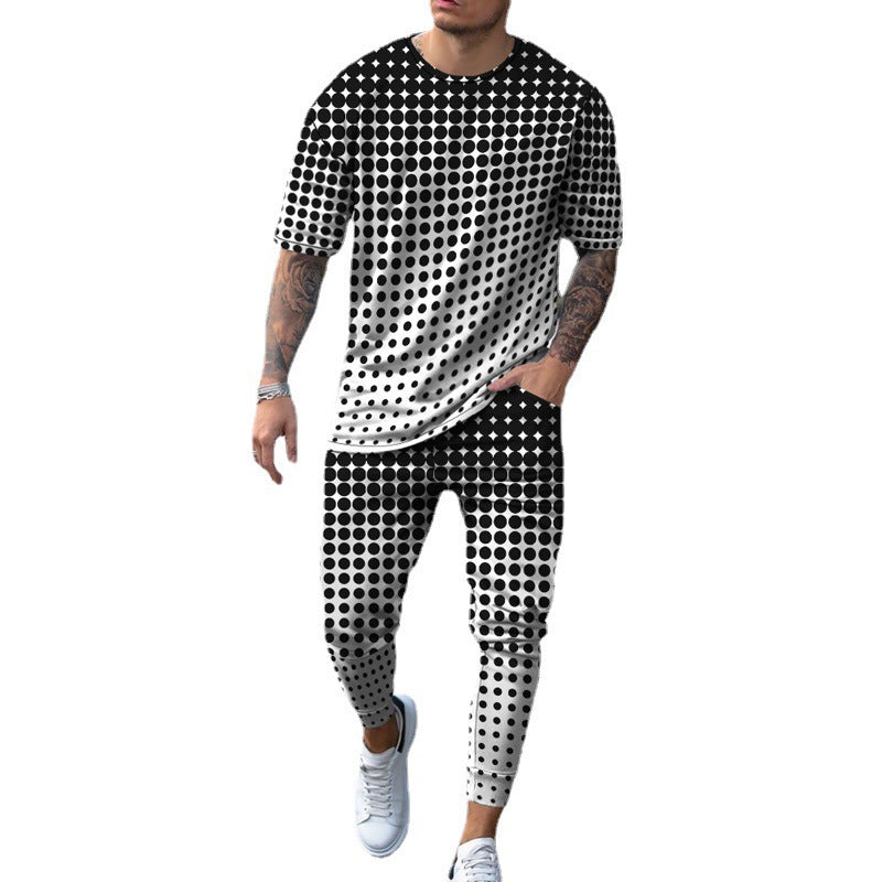 Men's stylish leisure set with dots Lisslune