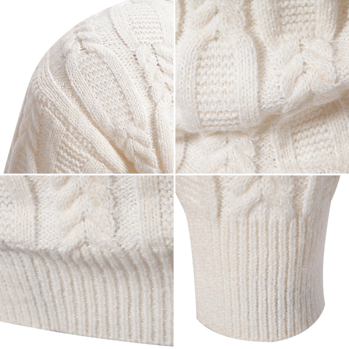 Men's chunky knit sweater with modern cable pattern and round neck Lisslune