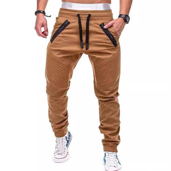 Men's fashionable jogging pants with zipper and elastic waistband Lisslune