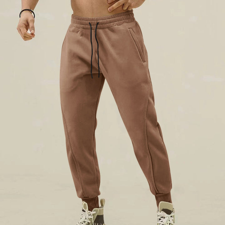 Men's Comfortable Training Pants with Side Zip Pockets and Elastic Waistband Lisslune