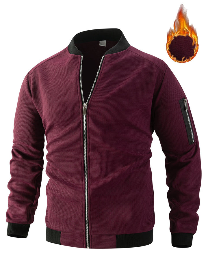 Men's sporty bomber jacket with textured material and practical side pockets Lisslune