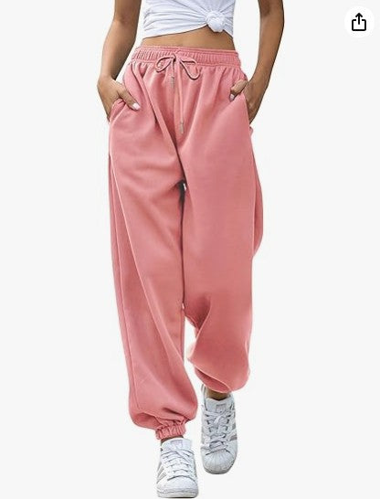 Women's casual sweatpants with high waistband and side zipper pockets Lisslune