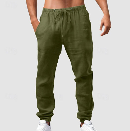 Men's Lightweight Comfort Cargo Pants with Elastic Waistband Lisslune