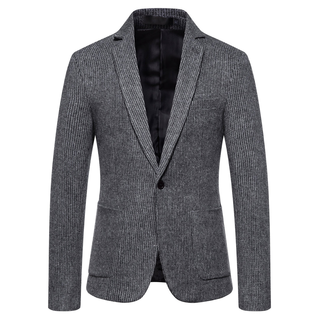 Men's elegant knit blazer with textured design and slim fit Lisslune