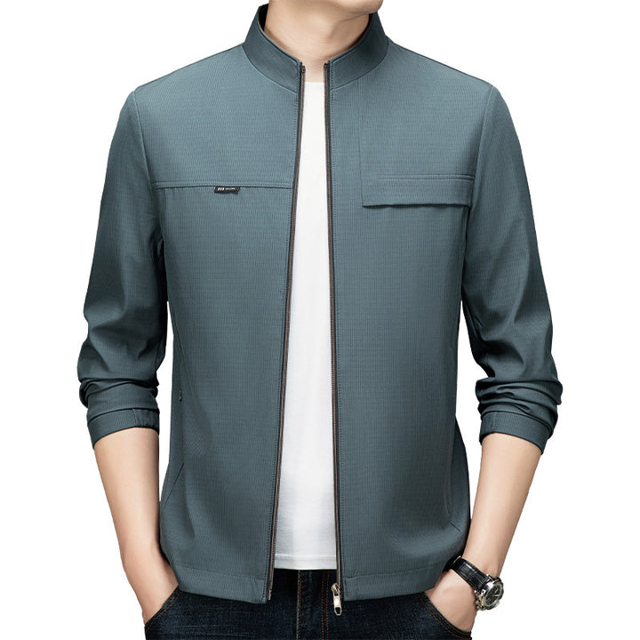 Men's elegant and sporty transitional jacket with stand-up collar Lisslune