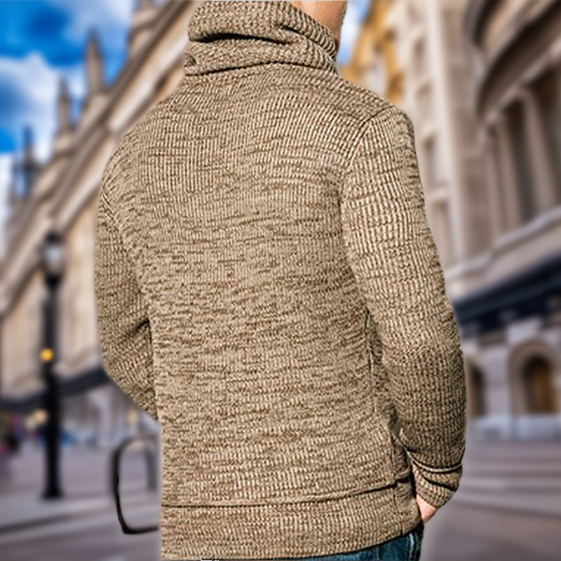 Men's hooded sweatshirt with coarse knit pattern and practical kangaroo pockets Lisslune